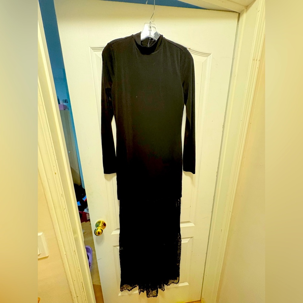 Elegant Black Long Sleeve Dress Marciano